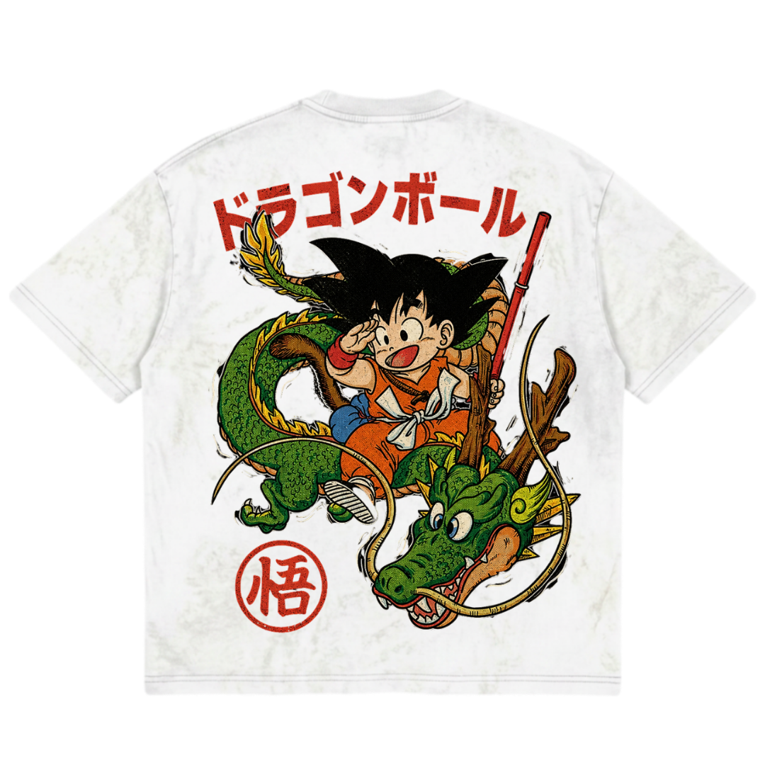 Vintage Kid Goku Shenron Retro Anime Tee