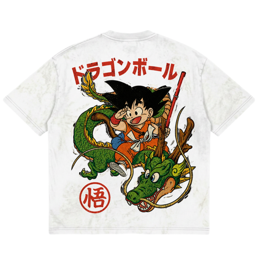 Vintage Kid Goku Shenron Retro Anime Tee